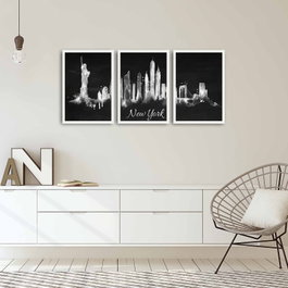Wallity Cuadro decorativo enmarcado en MDF (3 piezas) Multicolor